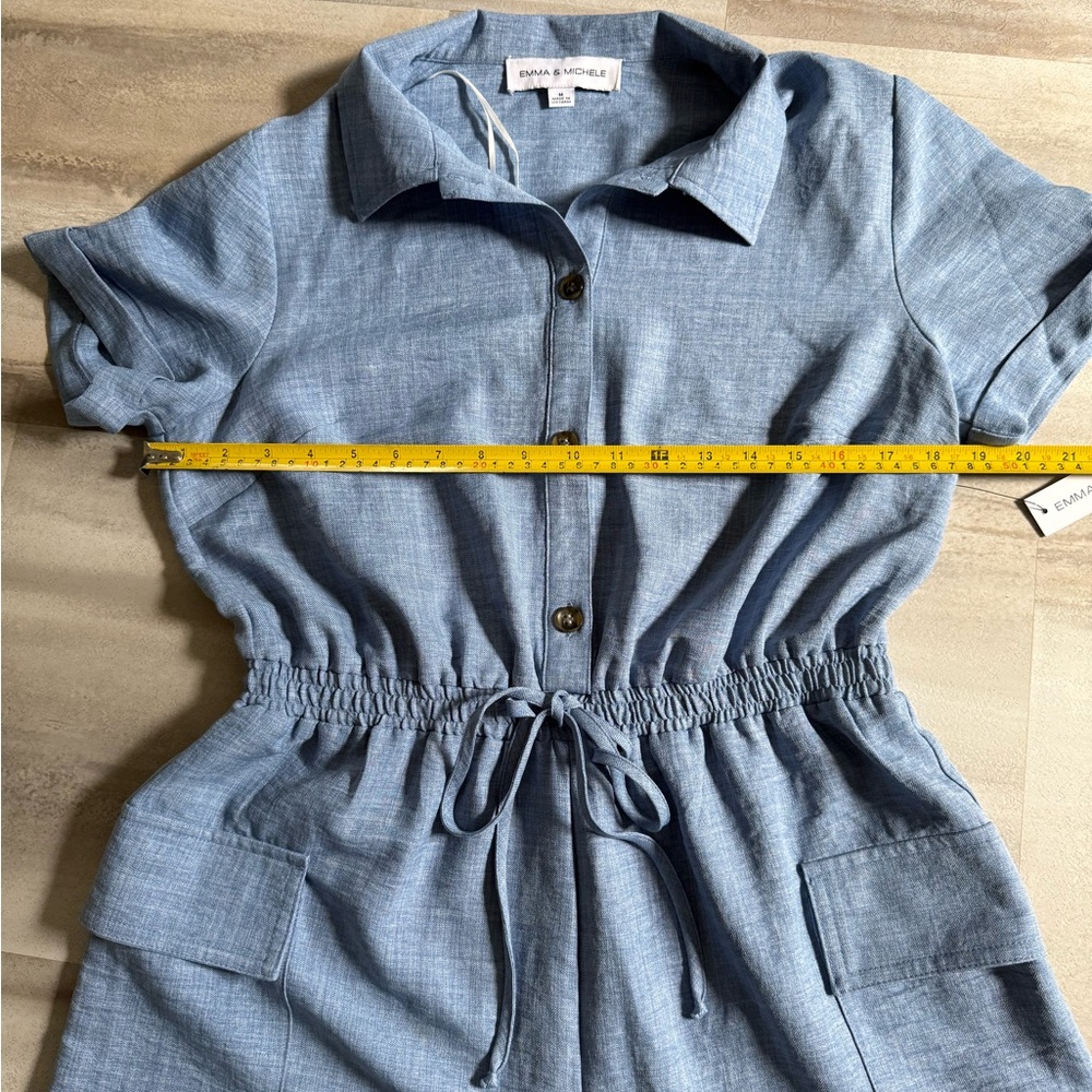 Emma & Michele Chambray Button-Up Top jumpsuit’s - Picture 7 of 11